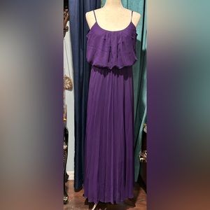 Bisou Bisou Michele Bohbot purple pleated maxi dress